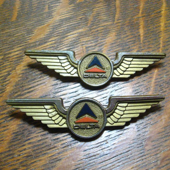 Delta Air Lines Junior Pilot Stewardess Wings (2) - Picture 1 of 7